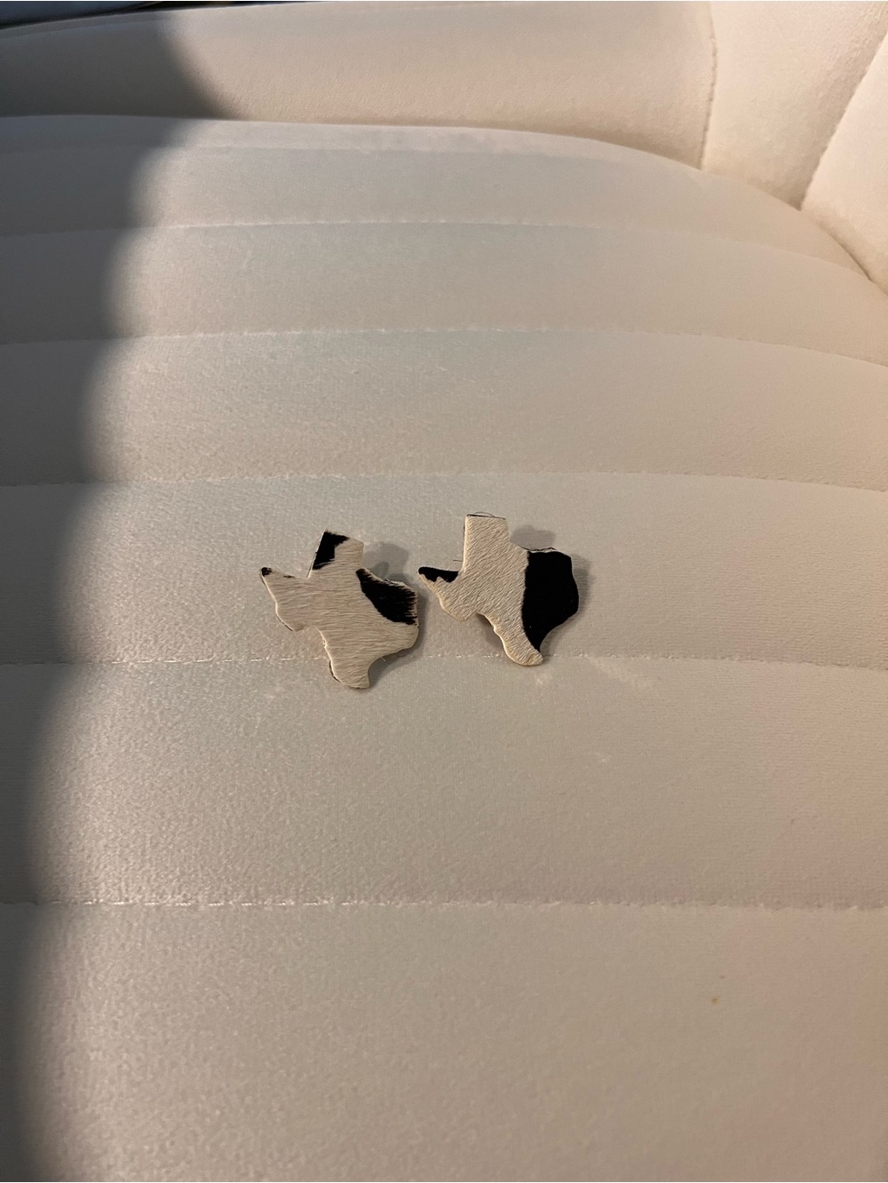 Texas-Shaped Stud Earrings in Black and White
